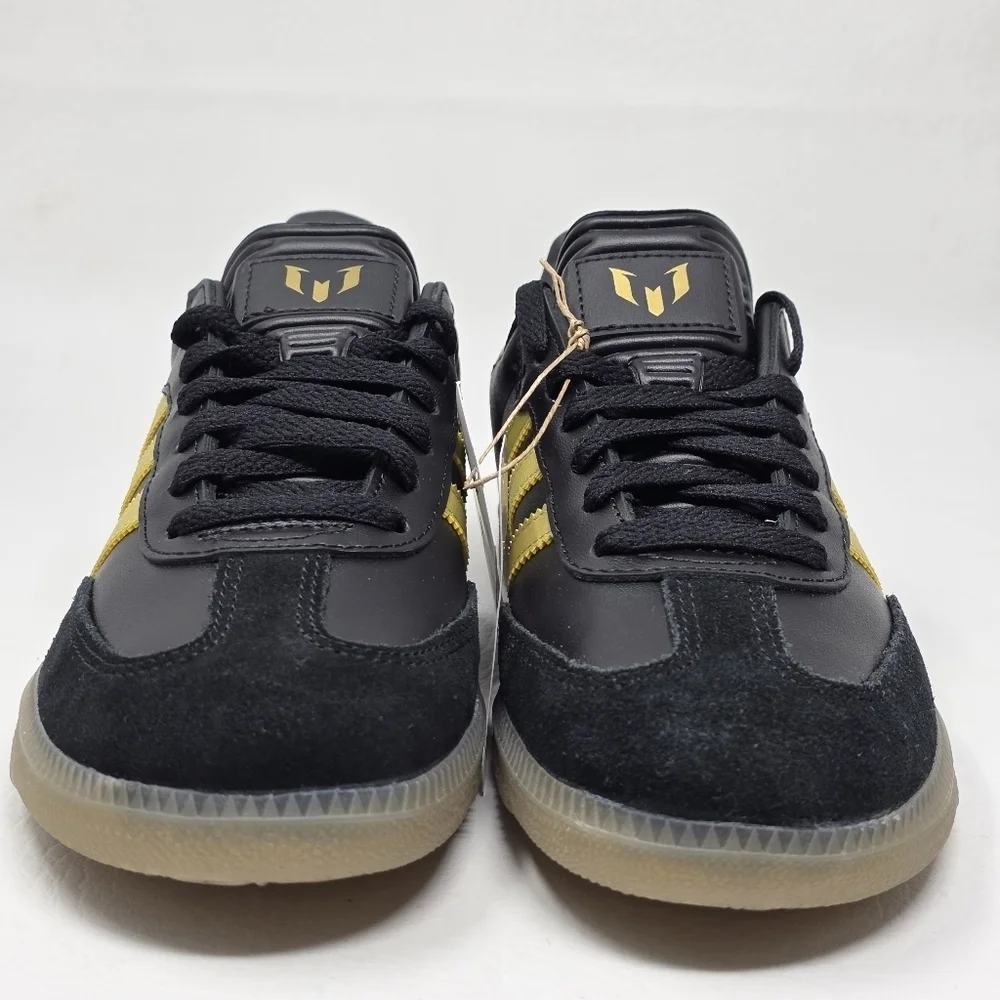 Adidas Samba x Messi J Black/Gold Metallic/Gum JR6349 Soccer Youth Size 5 New